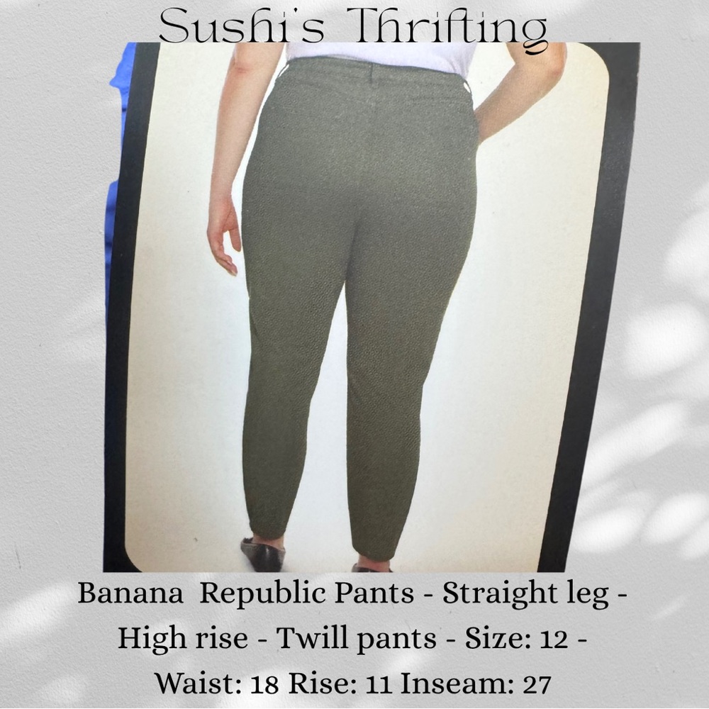 Banana Republic Green High Rise Jeans Straight Leg - Picture 7 of 8